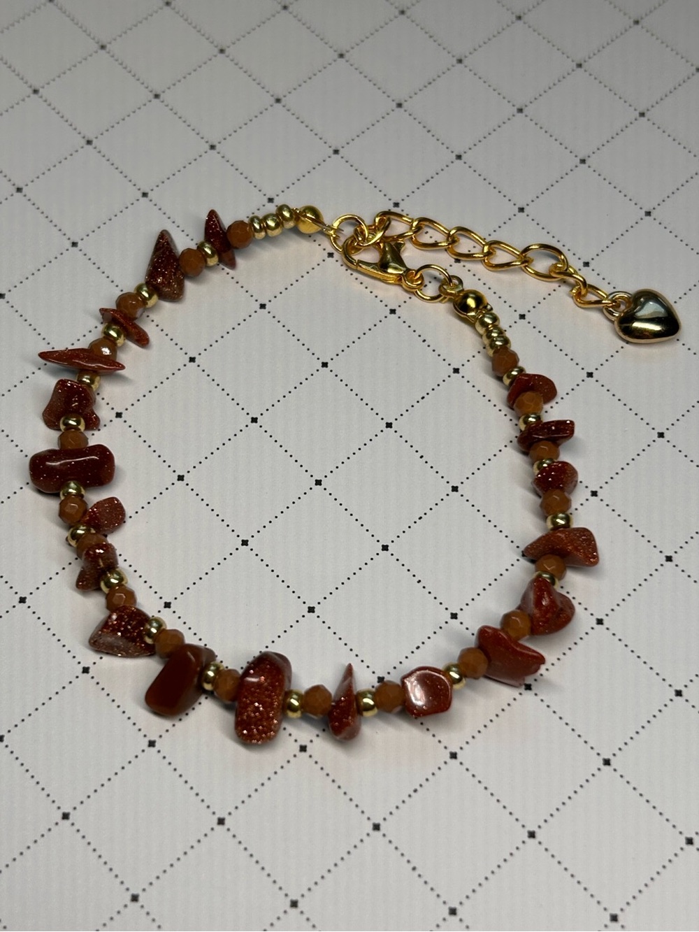 Gold-Tone Goldstone Beaded Bracelet